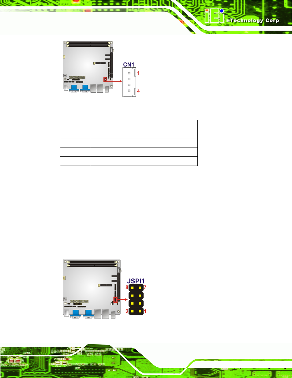 14 spi flash connector, Figure 3-14: smbus connector location, Figure 3-15: spi flash connector | Table 3-13: smbus connector pinouts | IEI Integration KINO-G410 v1.03 User Manual | Page 39 / 148