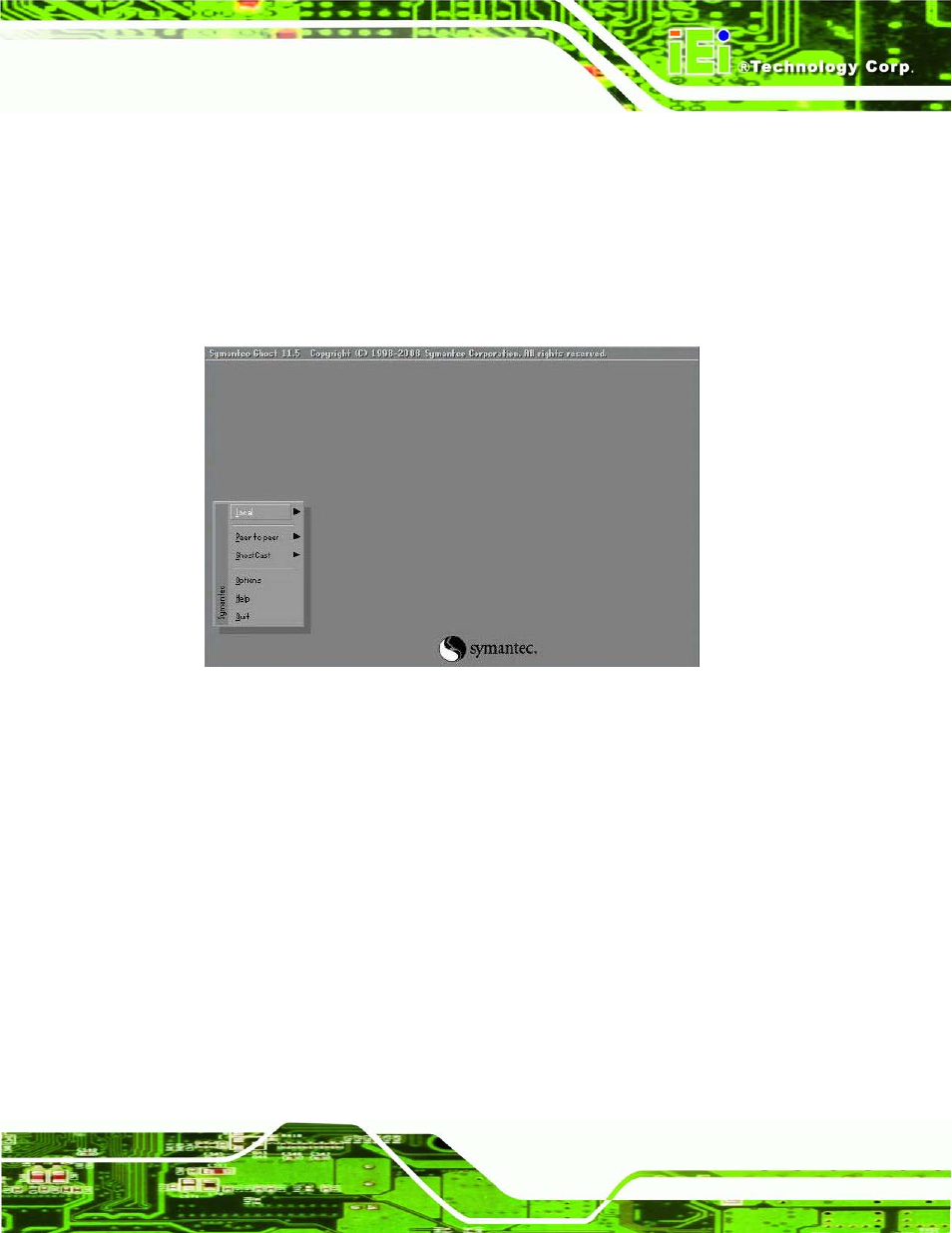 C.4.4 manual, Figure c-33: symantec ghost window | IEI Integration KINO-G410 v2.00 User Manual | Page 139 / 151