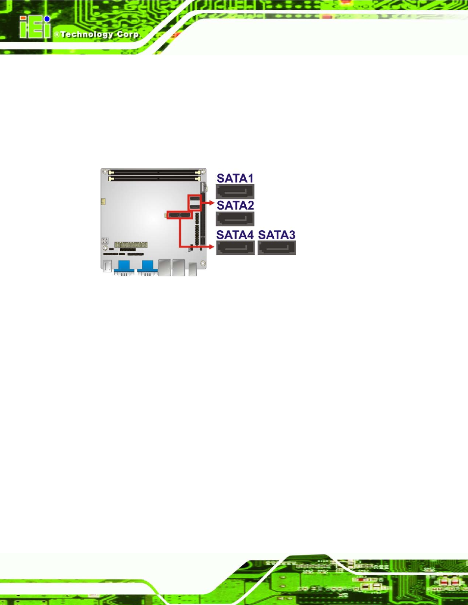 12 sata drive connectors, 13 smbus connector, Figure 3-13: sata drive connector location | IEI Integration KINO-G410 v2.00 User Manual | Page 38 / 151