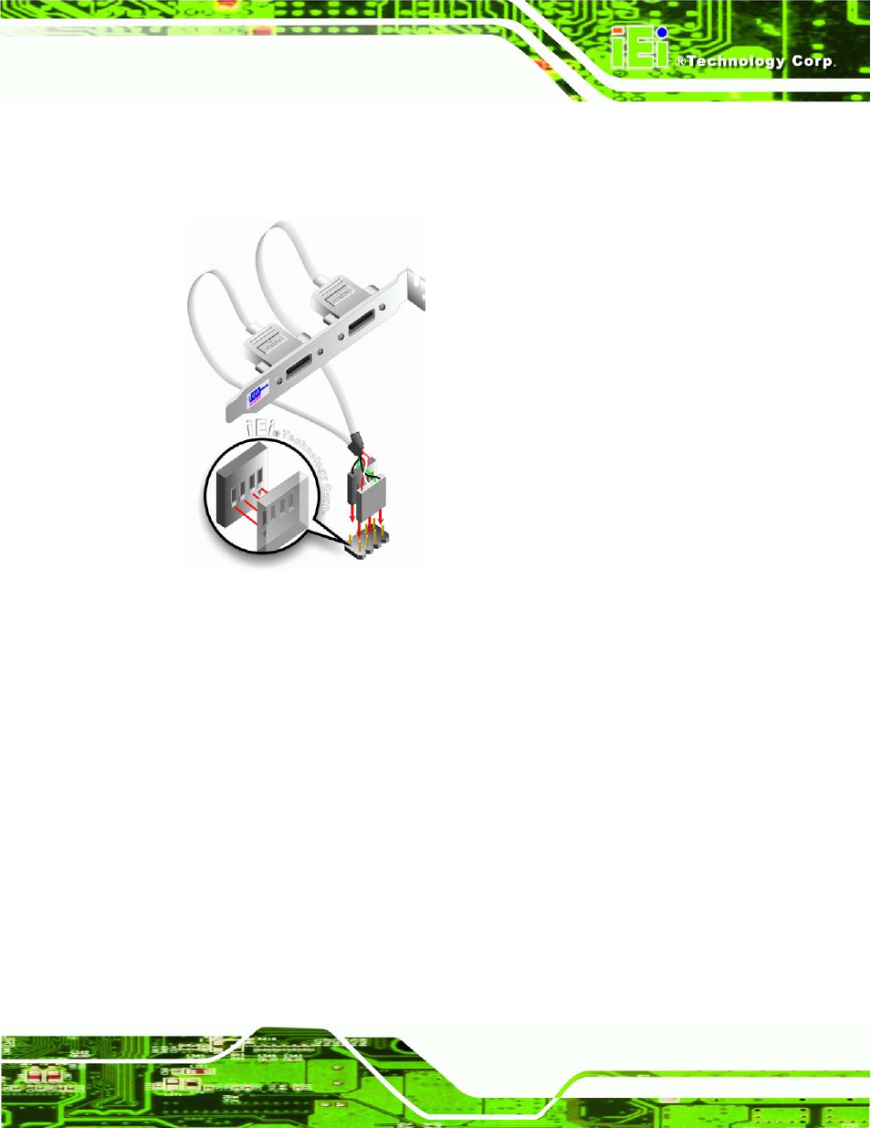 6 external peripheral interface connection, 1 audio connector, Xternal | Eripheral, Nterface, Onnection, Figure 4-12: dual usb cable connection | IEI Integration KINO-G410 v2.00 User Manual | Page 61 / 151