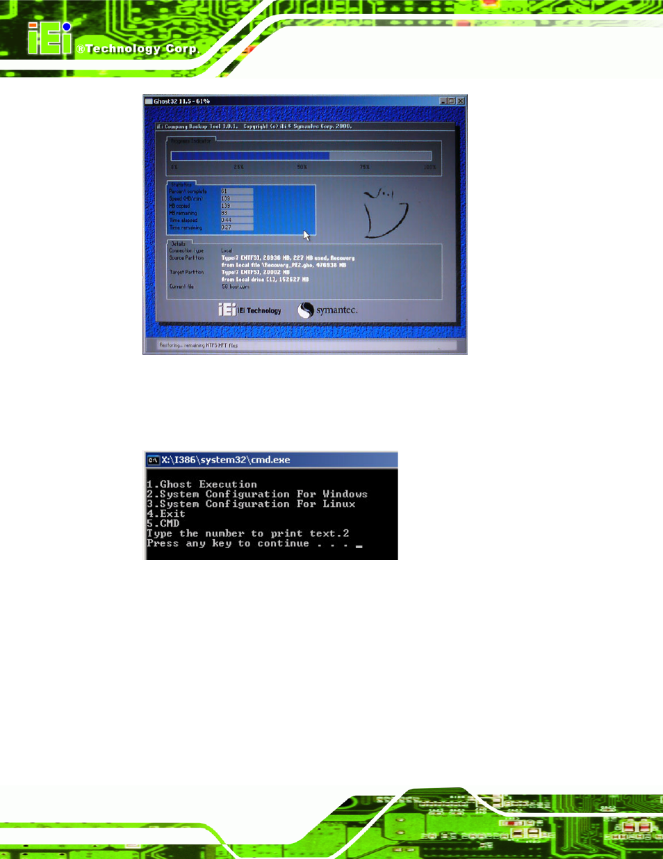 Figure b-8: build-up recovery partition, Figure b-9: press any key to continue | IEI Integration KINO-HM551 User Manual | Page 122 / 151