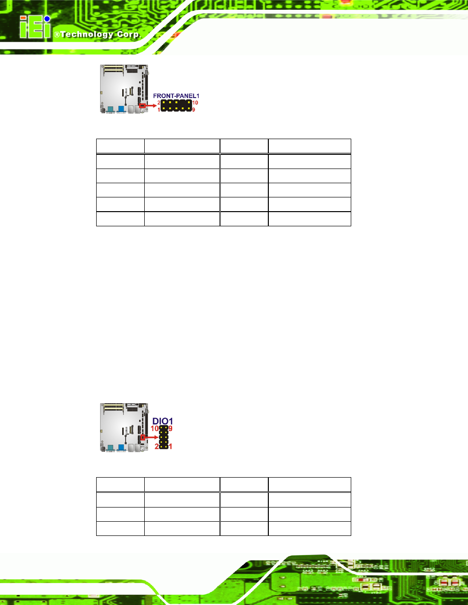 2 digital i/o connector, Figure 3-2: audio connector location, Figure 3-3: digital i/o connector location | Table 3-3: audio connector pinouts | IEI Integration KINO-HM551 User Manual | Page 30 / 151