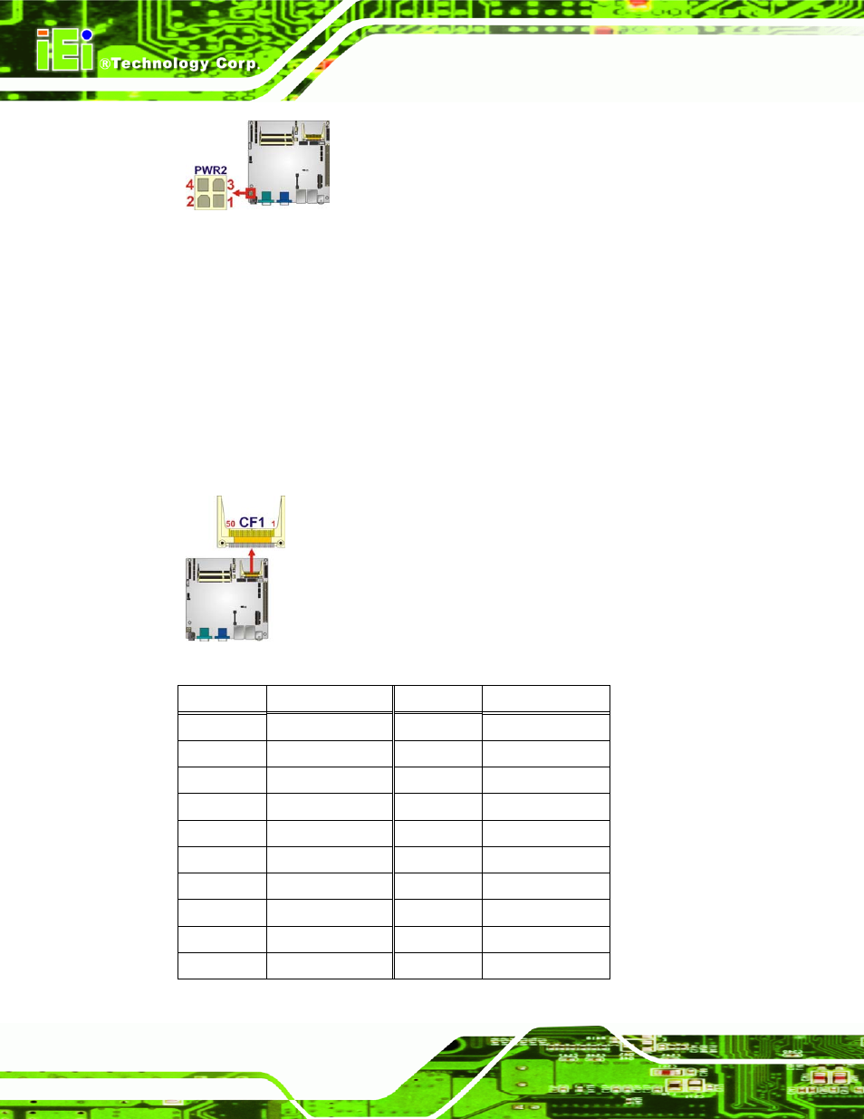 2 compactflash® slot, Figure 3-3: 12 v power connector, Figure 3-4: compactflash® slot location | IEI Integration KINO-PVN-D4251_D5251 User Manual | Page 32 / 146
