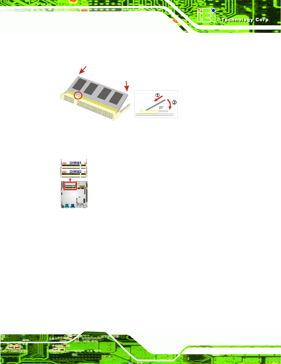 1 so-dimm installation, Figure 4-1: so-dimm installation, Figure4-2: so-dimm connector location | IEI Integration KINO-PVN-D4251_D5251 User Manual | Page 55 / 146