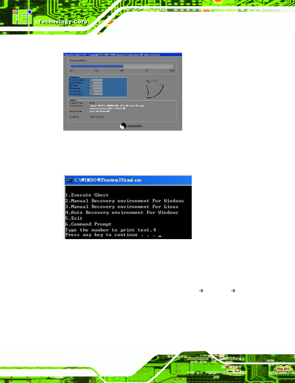 Figure c-28: image creation complete, Figure c-29: press any key to continue | IEI Integration KINO-QM670 v1.04 User Manual | Page 153 / 185