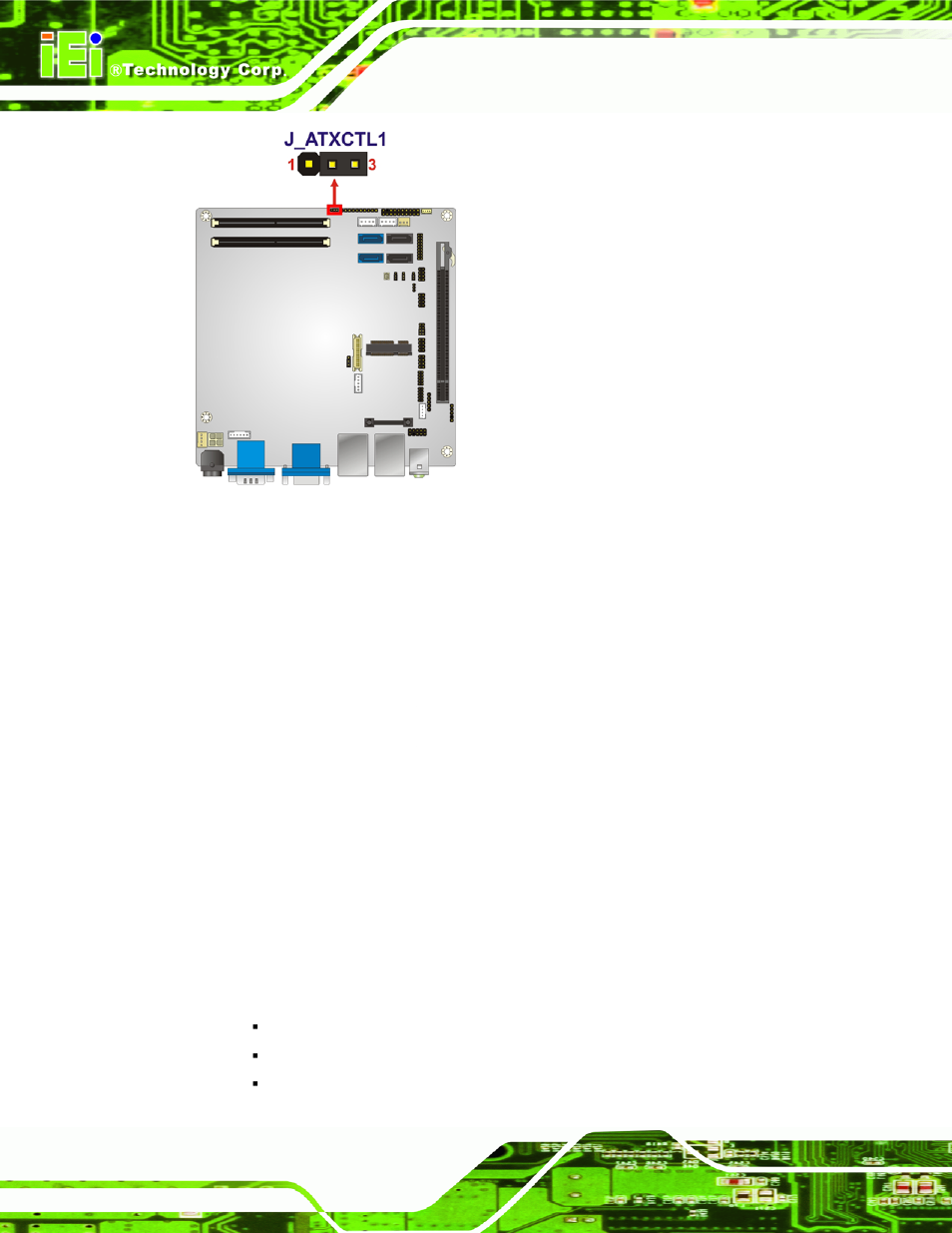 2 clear cmos jumper, Figure 4-6: at/atx power mode jumper location | IEI Integration KINO-QM670 v1.04 User Manual | Page 71 / 185
