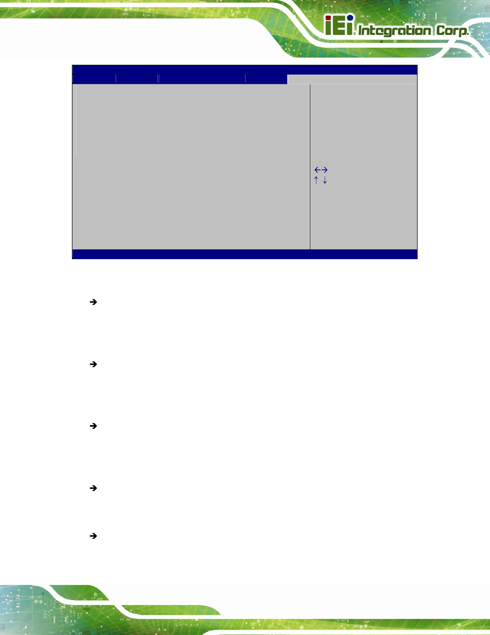 Bios menu 22:exit | IEI Integration KINO-QM670 v2.01 User Manual | Page 122 / 186