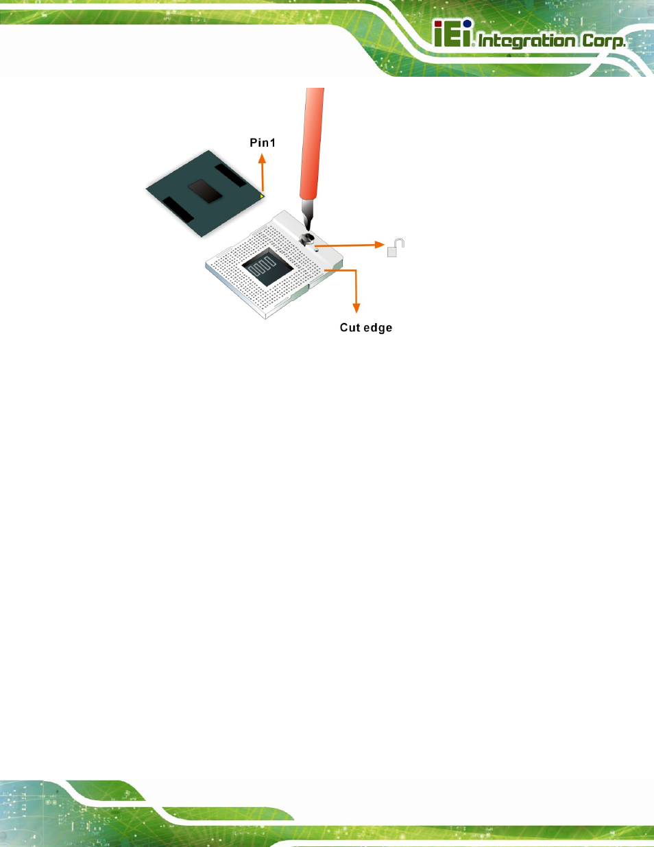 Figure 4-1: unlock cpu socket retention screw | IEI Integration KINO-QM670 v2.01 User Manual | Page 66 / 186