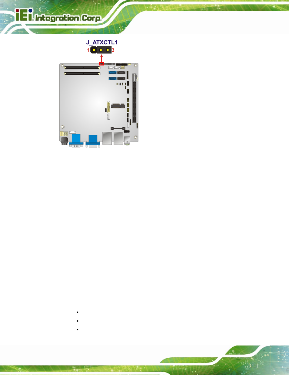 2 clear cmos jumper, Figure 4-6: at/atx power mode jumper location | IEI Integration KINO-QM670 v2.01 User Manual | Page 71 / 186