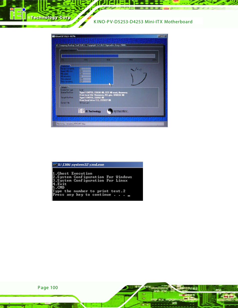 Figure c-8: build-up recovery partition, Figure c-9: press any key to continue | IEI Integration KINO-PV-D4253_D5253 User Manual | Page 112 / 139