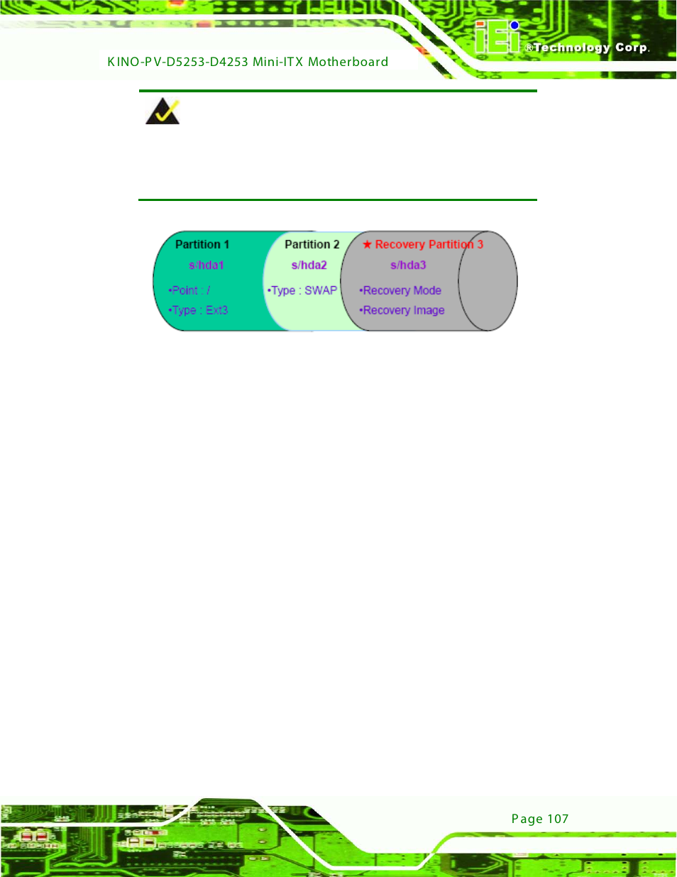 Figure c-22: partitions for linux | IEI Integration KINO-PV-D4253_D5253 User Manual | Page 119 / 139