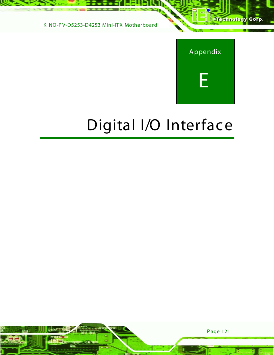 E digital i/o interface, Edigital i/o interface | IEI Integration KINO-PV-D4253_D5253 User Manual | Page 133 / 139