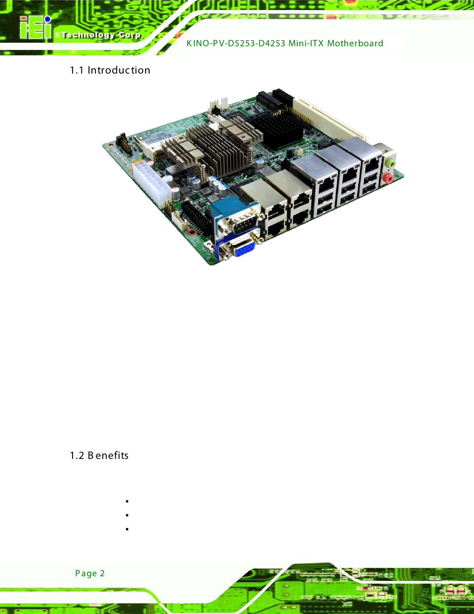 1 introduction, 2 benefits, Ntroduction | Enefits, Figure 1-1: kino-pv-d5253/d4253, 2 b enefits | IEI Integration KINO-PV-D4253_D5253 User Manual | Page 14 / 139