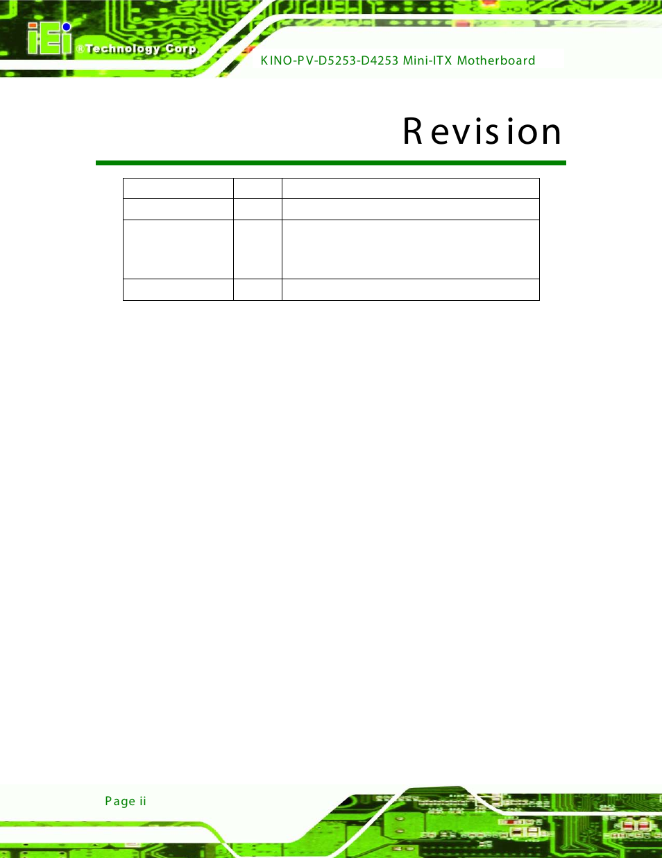 R evis ion | IEI Integration KINO-PV-D4253_D5253 User Manual | Page 2 / 139