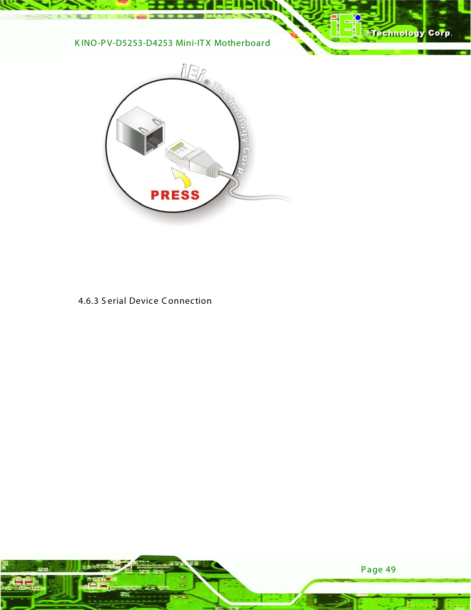 3 serial device connection, Figure 4-9: lan connection | IEI Integration KINO-PV-D4253_D5253 User Manual | Page 61 / 139