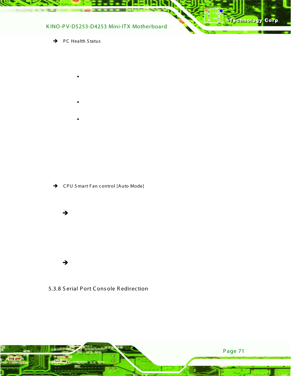 8 serial port console redirection | IEI Integration KINO-PV-D4253_D5253 User Manual | Page 83 / 139