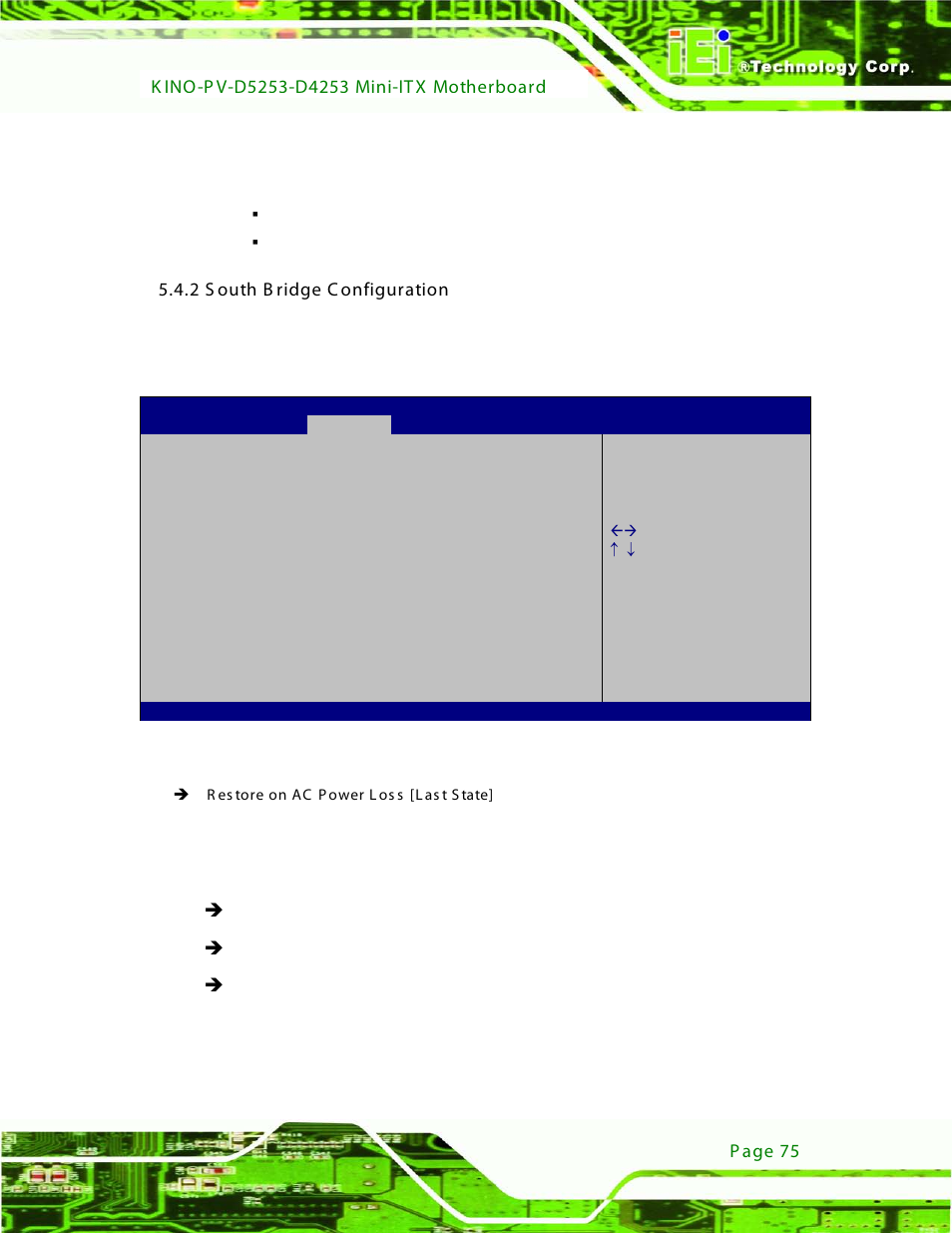 2 south bridge configuration, Bios menu 15: south bridge chipset configuration | IEI Integration KINO-PV-D4253_D5253 User Manual | Page 87 / 139