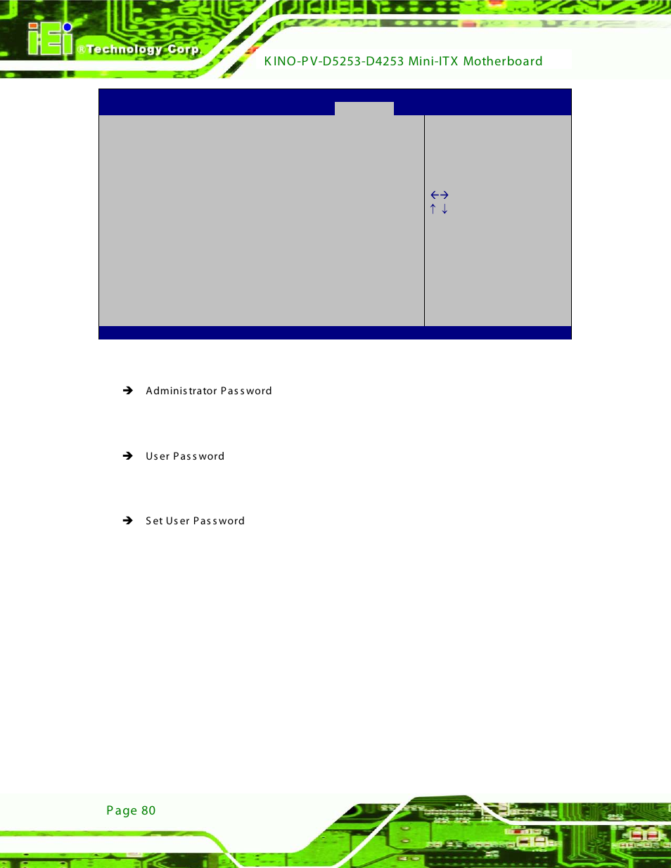 Bios menu 18: security | IEI Integration KINO-PV-D4253_D5253 User Manual | Page 92 / 139