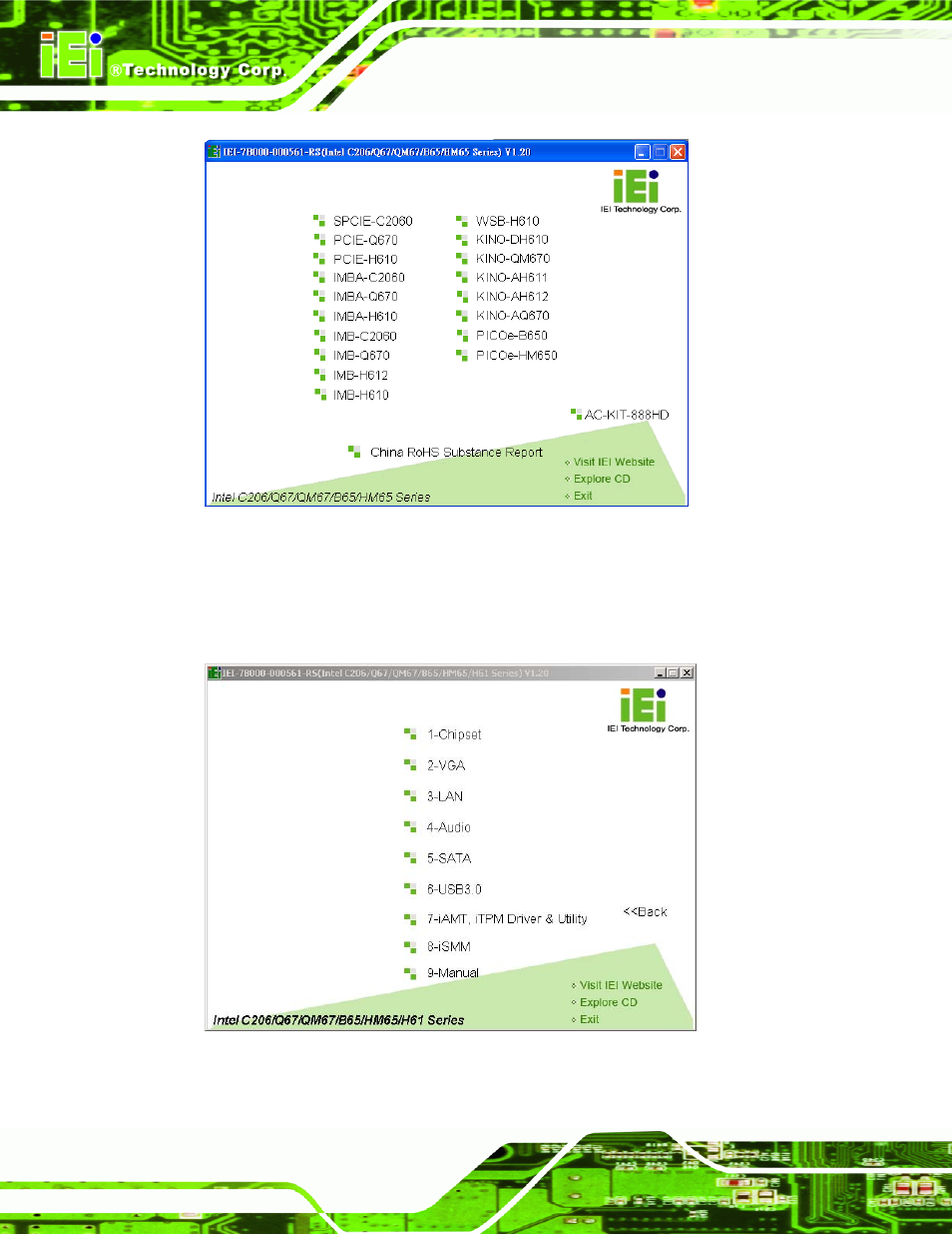 Figure 6-1: introduction screen, Figure 6-2: available drivers | IEI Integration KINO-DH610 User Manual | Page 108 / 162