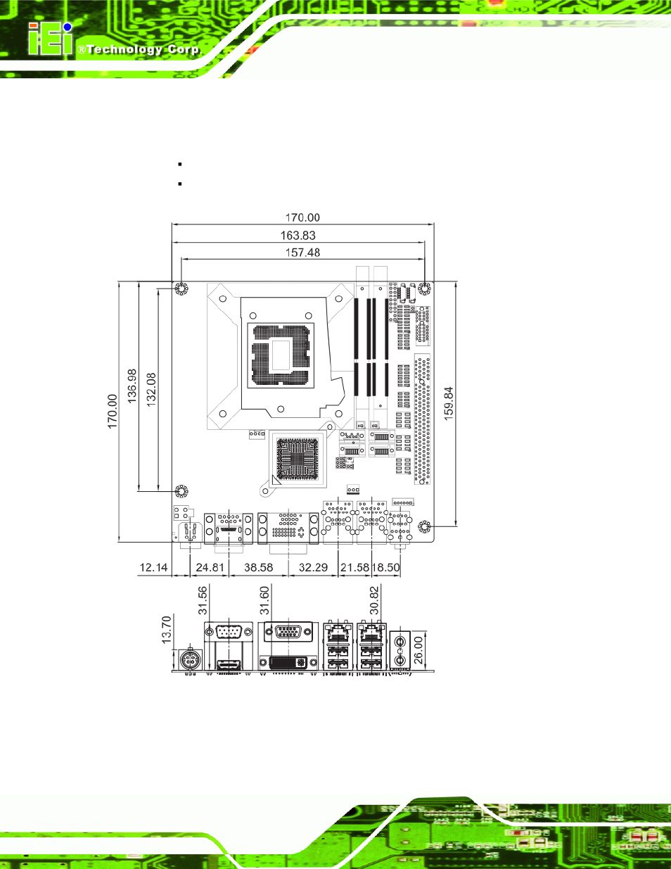 3 dimensions, Imensions, Figure 1-3: kino-dh610 dimensions (mm) | IEI Integration KINO-DH610 User Manual | Page 16 / 162