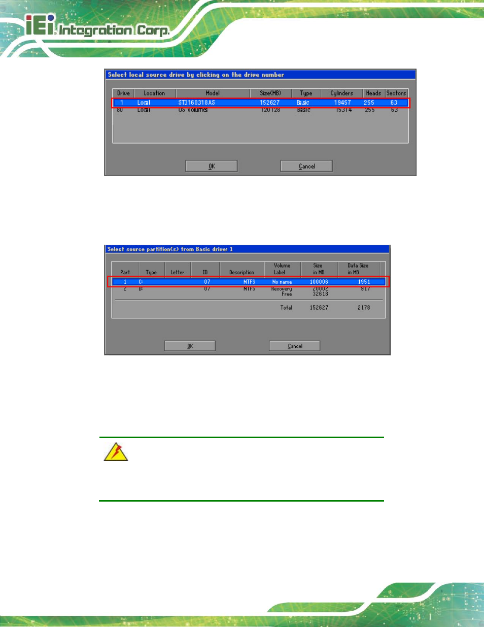 Figure b-14: select a local source drive | IEI Integration KINO-DH810 User Manual | Page 128 / 166