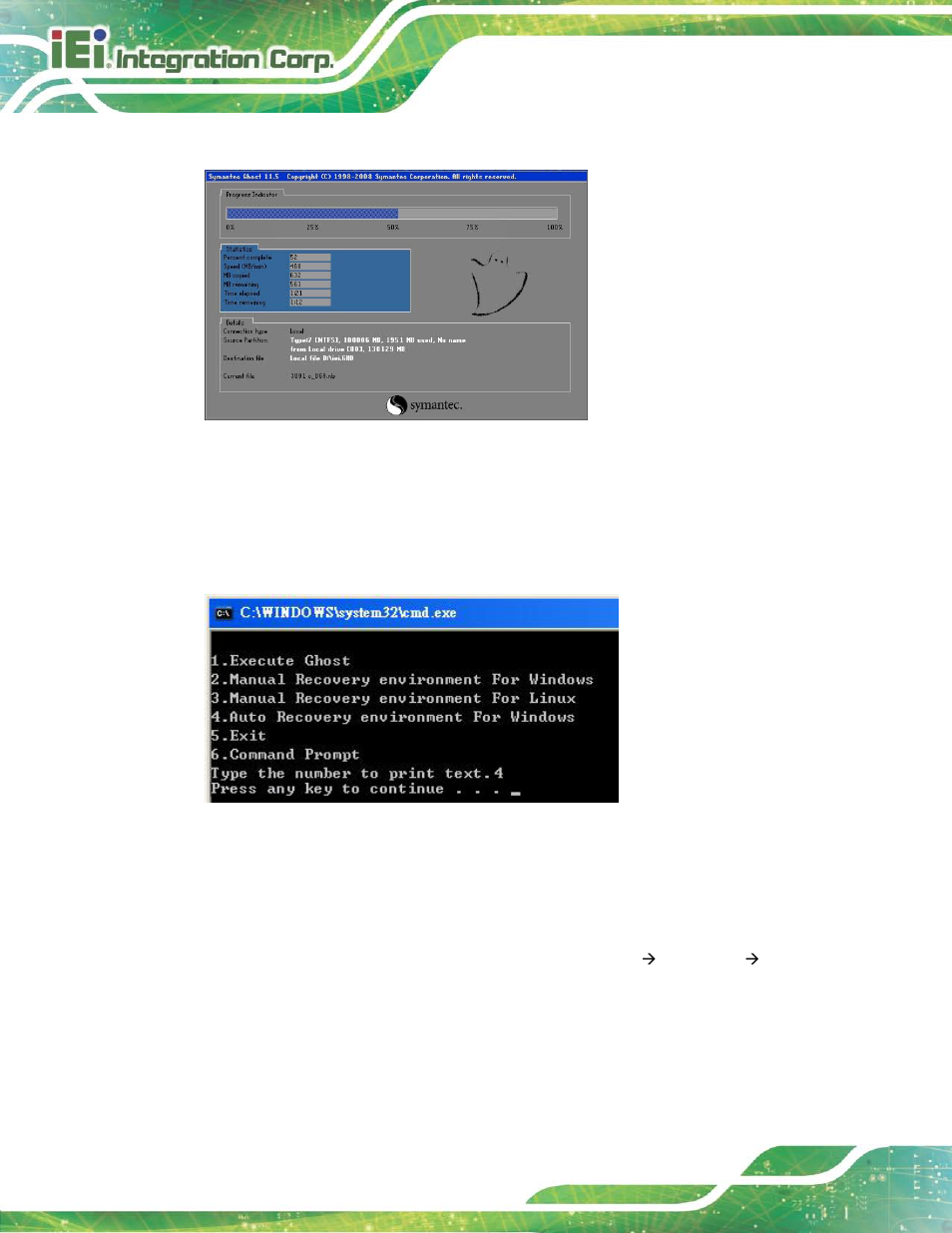 Figure b-27: image creation complete, Figure b-28: press any key to continue | IEI Integration KINO-DH810 User Manual | Page 134 / 166