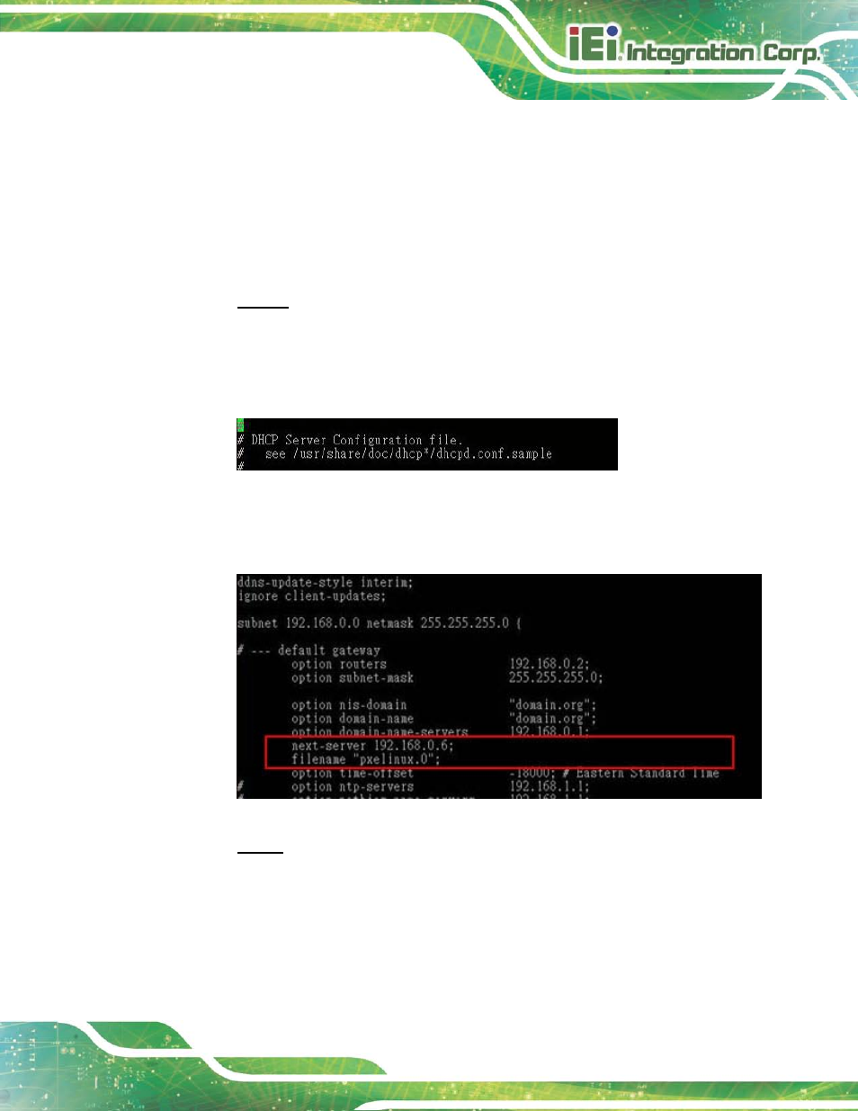 B.6.1 configure dhcp server settings | IEI Integration KINO-DH810 User Manual | Page 145 / 166