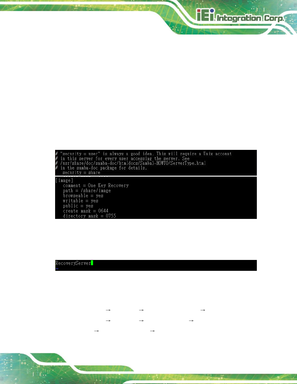 B.6.6 setup a client system for auto recovery | IEI Integration KINO-DH810 User Manual | Page 149 / 166