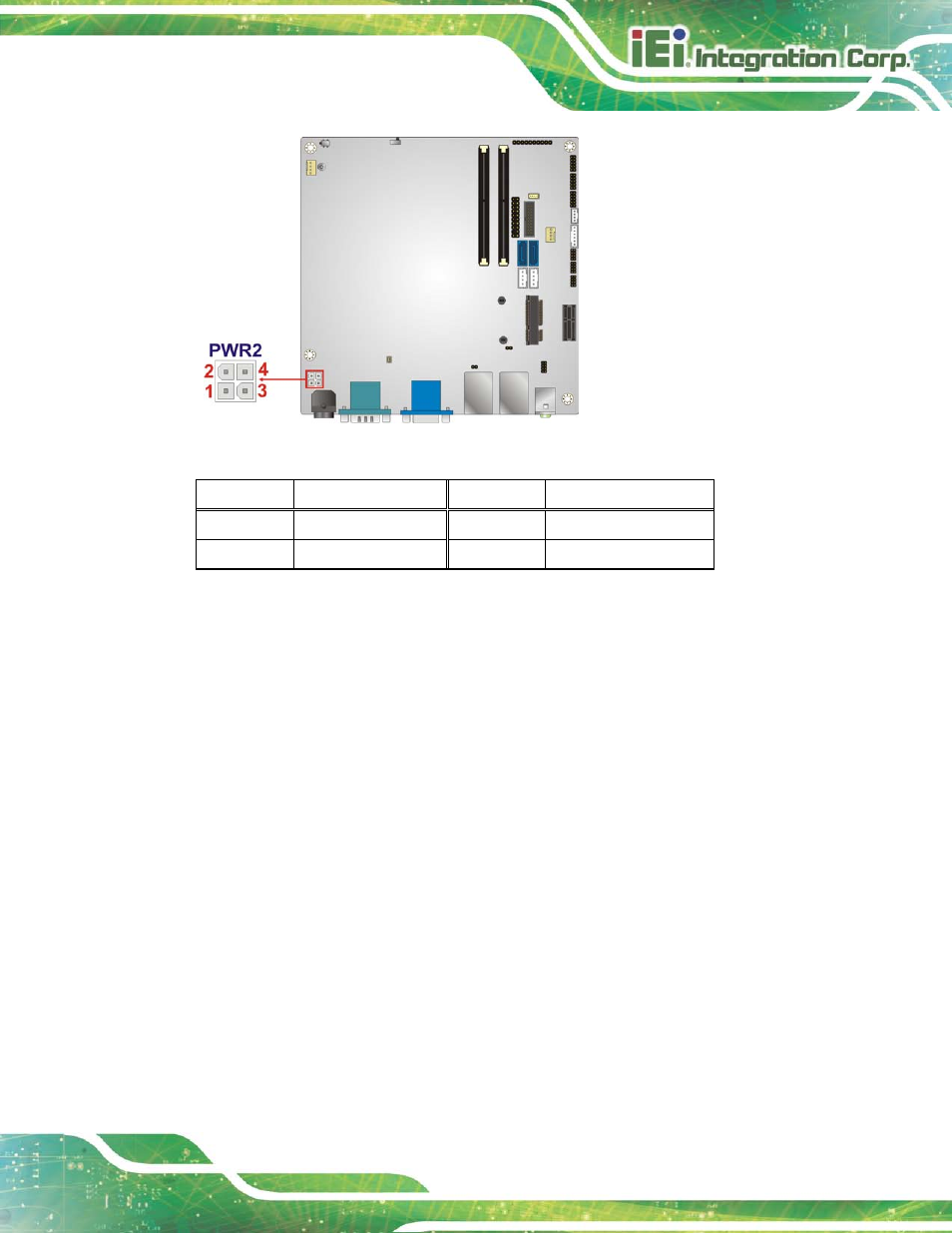 5 ddr3 so-dimm slots, Figure 3-5: 12v dc-in power connector location, Table 3-6: 12v dc-in power connector pinouts | 5 ddr3 s o-dimm s lo ts | IEI Integration KINO-DH810 User Manual | Page 33 / 166