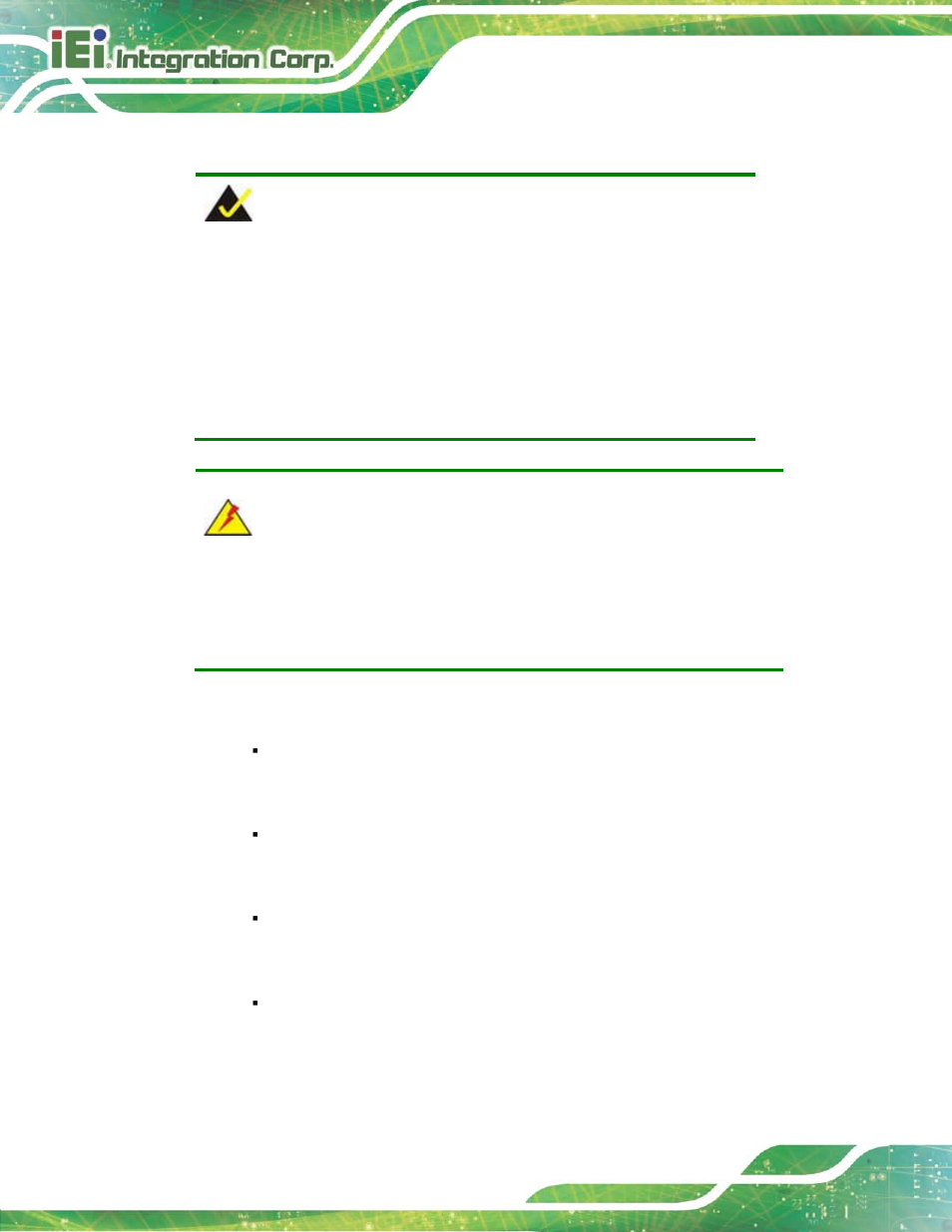 2 installation considerations, Nstallation, Onsiderations | 2 in s ta lla tio n co n s id e ra tio n s | IEI Integration KINO-DH810 User Manual | Page 58 / 166