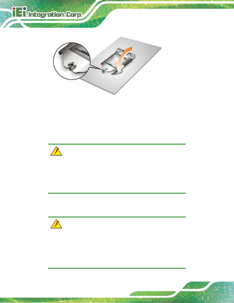 2 cooling kit installation, Figure 4-4: close the socket lga1150 | IEI Integration KINO-DH810 User Manual | Page 62 / 166