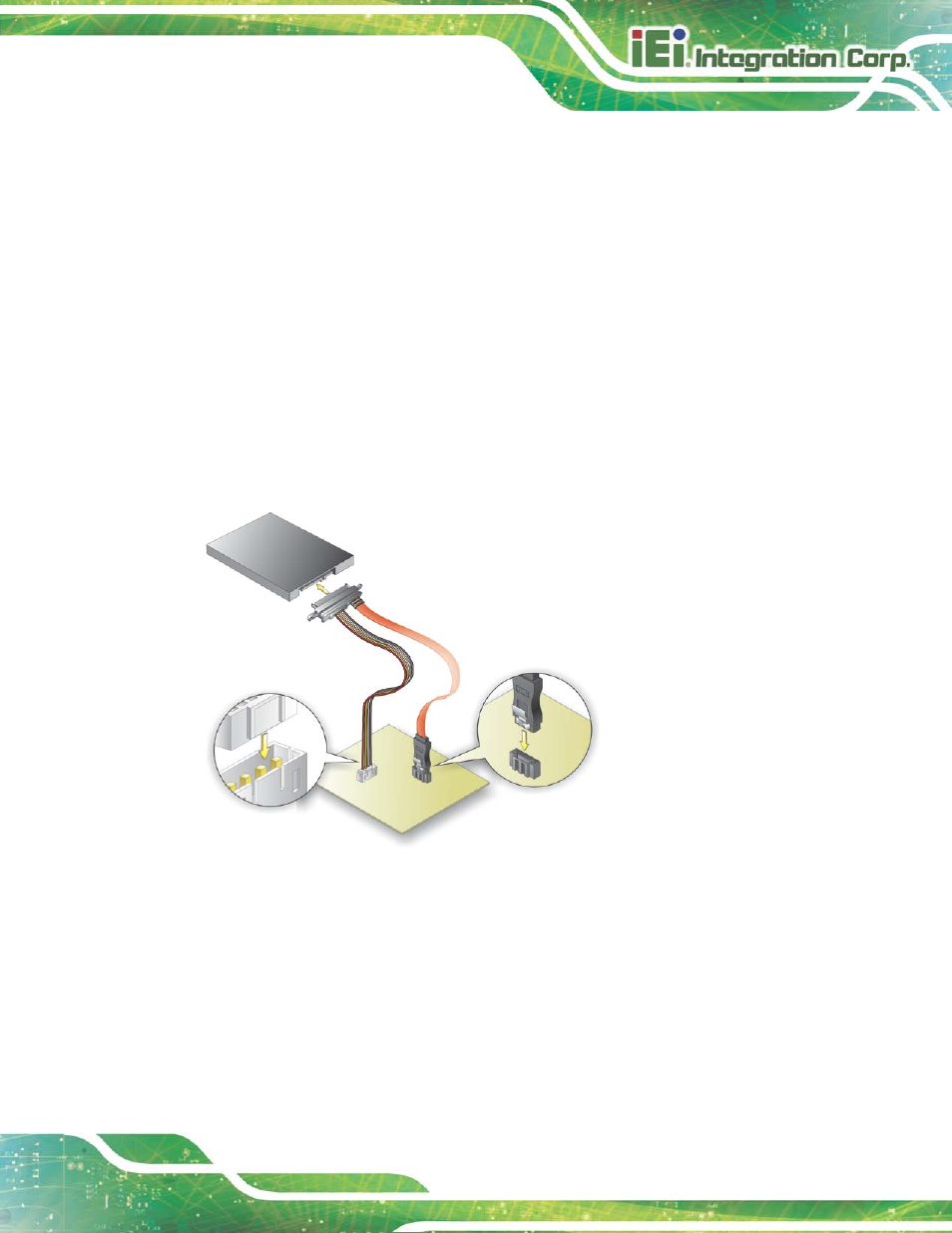 4 internal peripheral device connections, 1 sata drive connection, Nternal | Eripheral, Evice, Onnections, Figure 4-7: sata drive cable connection | IEI Integration KINO-DH810 User Manual | Page 65 / 166