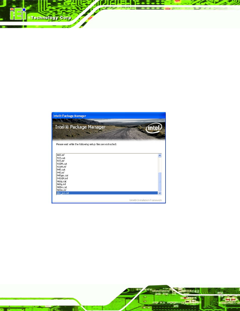3 chipset driver installation, Hipset, River | Nstallation, Figure 6-3: chipset driver screen, 3 ch ips e t drive r in s ta lla tio n | IEI Integration KINO-AQ670 User Manual | Page 116 / 197