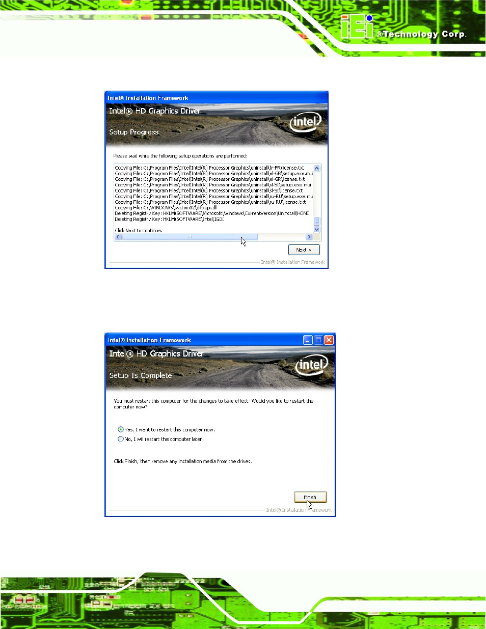 Figure 6-11: graphics driver setup operations | IEI Integration KINO-AQ670 User Manual | Page 121 / 197