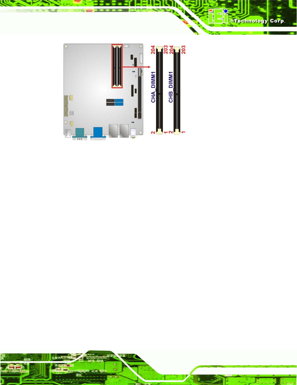 5 debug port connector, Figure 3-5: ddr3 so-dimm slot locations | IEI Integration KINO-AQ670 User Manual | Page 33 / 197