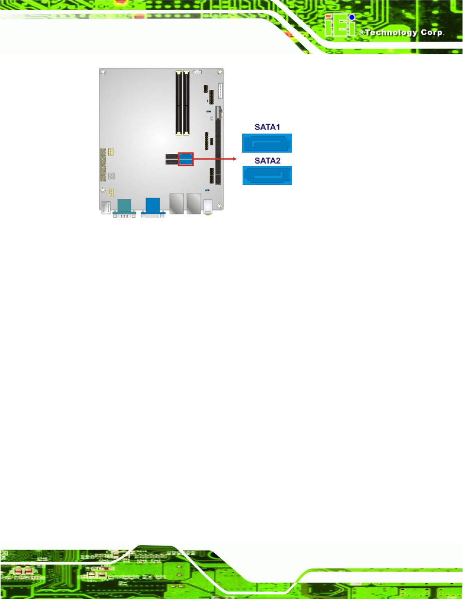 13 smbus connector, Figure 3-13: sata 6gb/s drive connector locations | IEI Integration KINO-AQ670 User Manual | Page 41 / 197