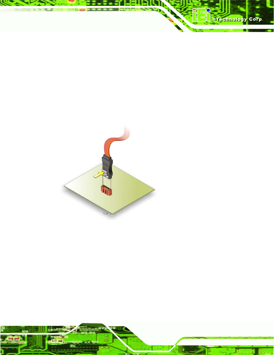 1 sata drive connection, Figure 4-12: sata drive cable connection | IEI Integration KINO-AQ670 User Manual | Page 65 / 197