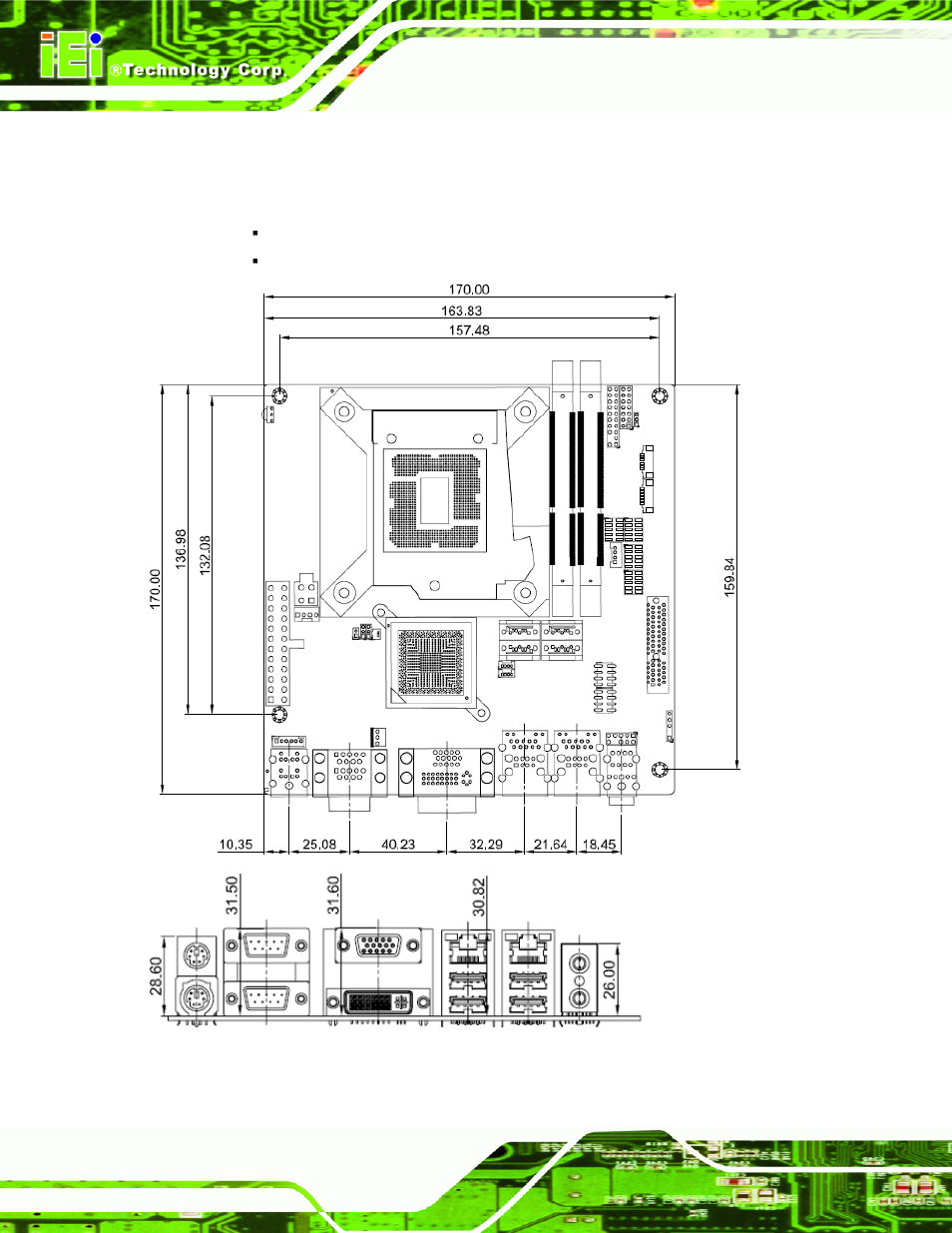3 dimensions, Imensions, Figure 1-3: kino-ah612 dimensions (mm) | IEI Integration KINO-AH612 User Manual | Page 15 / 165