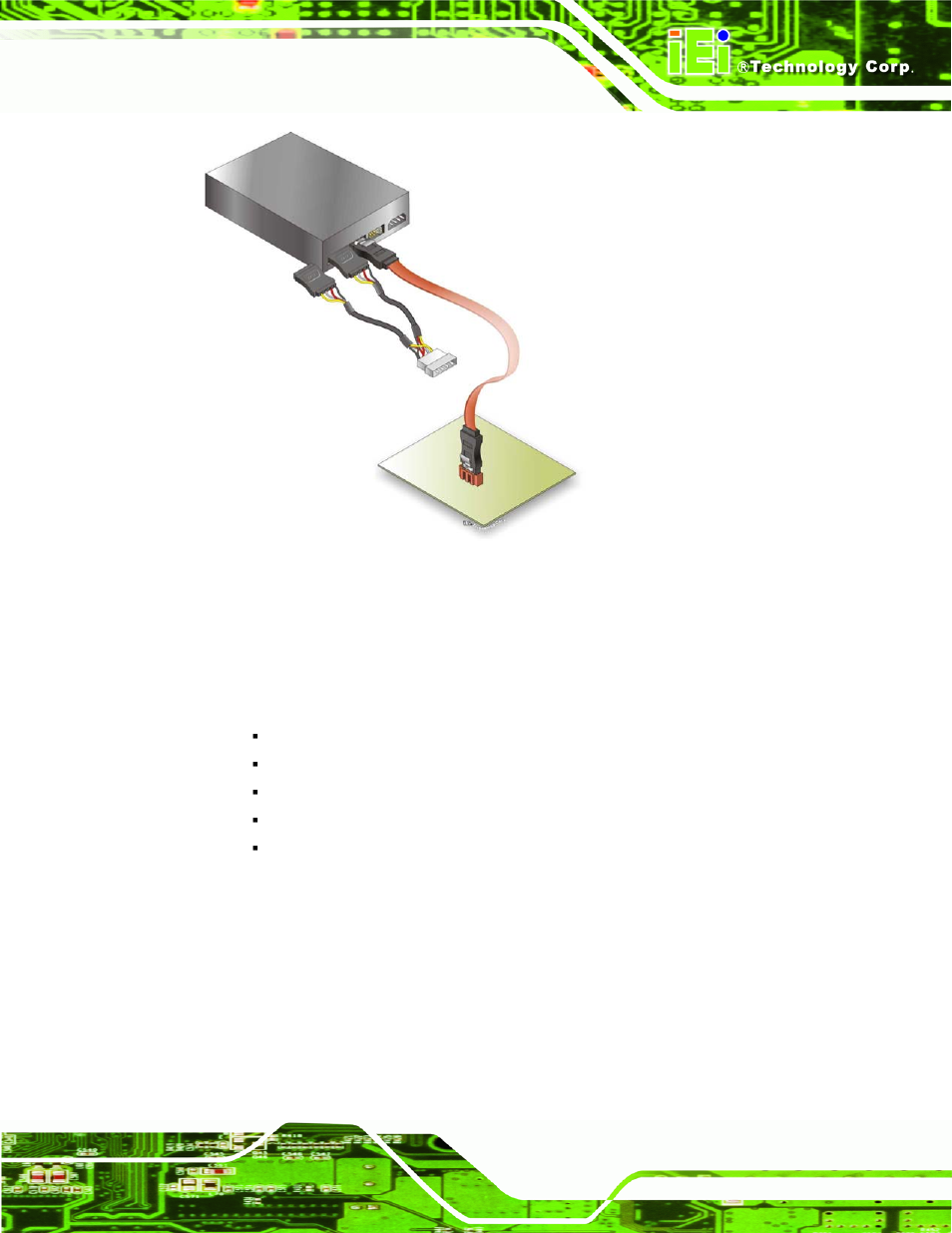 6 external peripheral interface connection, 1 audio connection, Xternal | Eripheral, Nterface, Onnection, Figure 4-12: sata power drive connection | IEI Integration KINO-AH612 User Manual | Page 62 / 165