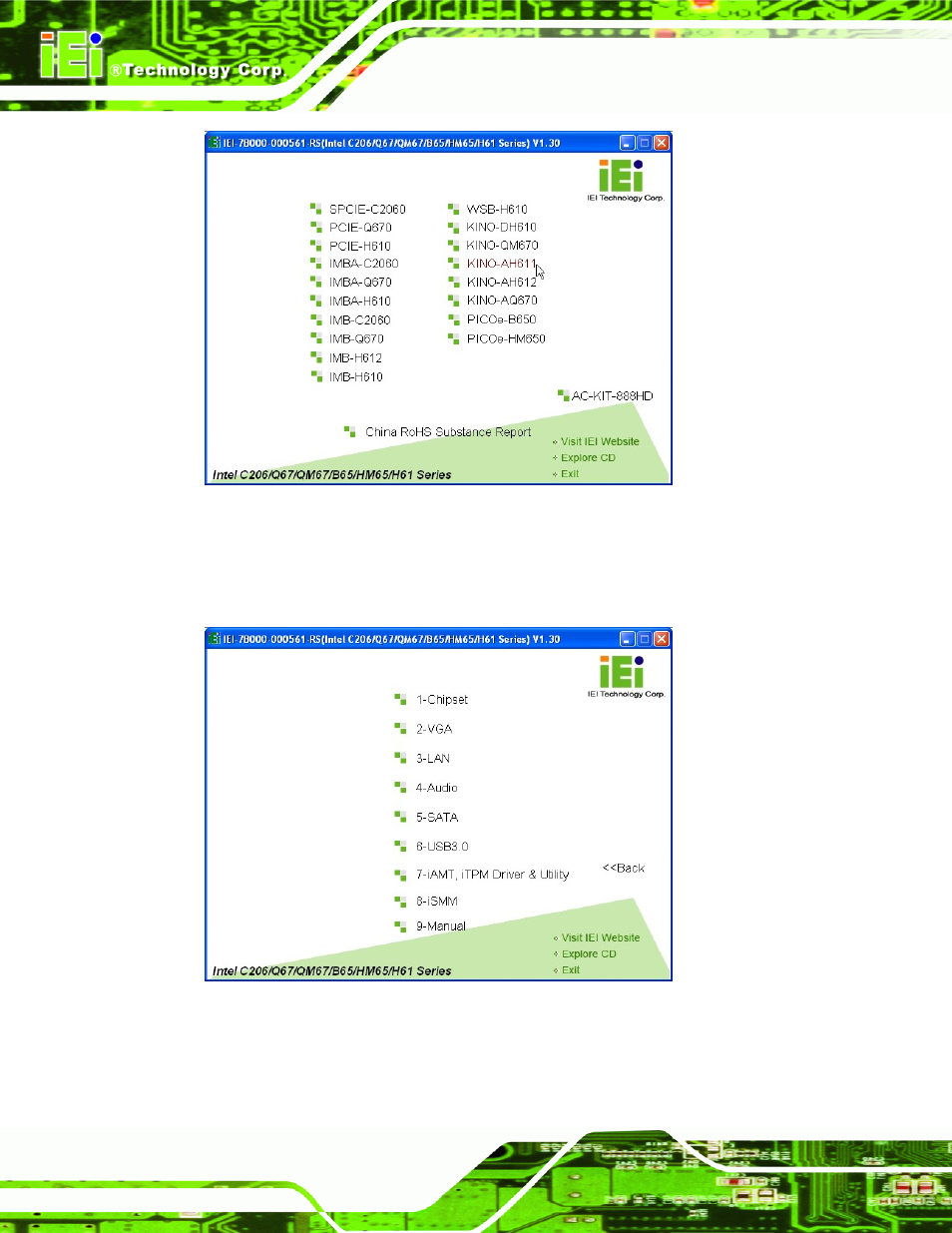 Figure 6-1: introduction screen, Figure 6-2: available drivers | IEI Integration KINO-AH611 User Manual | Page 108 / 165