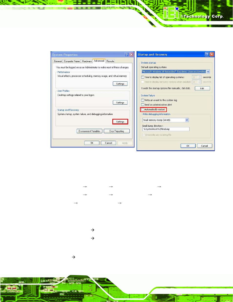 Figure b-42: disable automatically restart | IEI Integration KINO-AH611 User Manual | Page 149 / 165