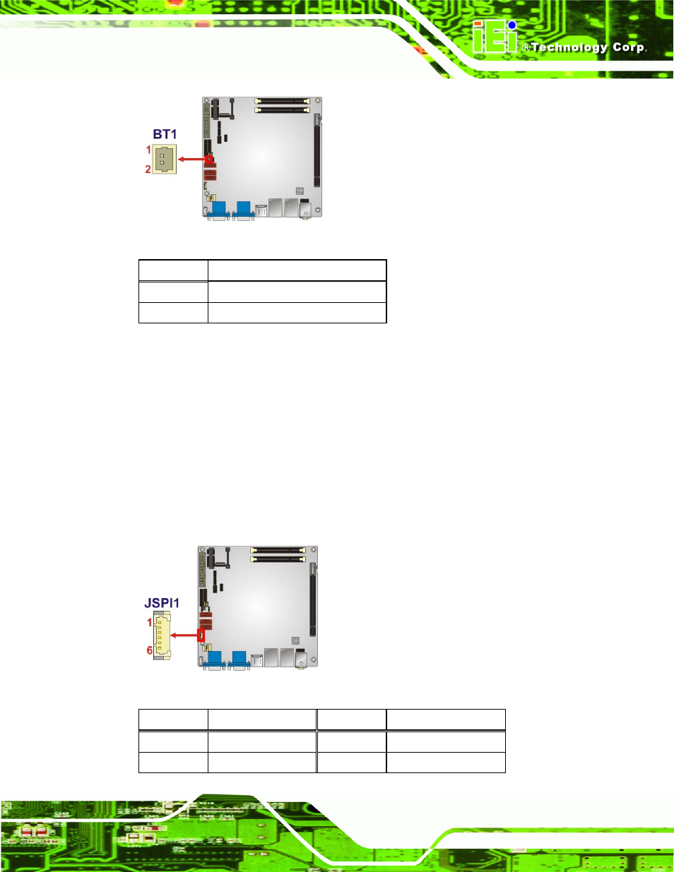 4 bios update connector, Figure 3-5: battery connector location, Figure 3-6: bios update connector location | Table 3-5: battery connector pinouts | IEI Integration KINO-AH611 User Manual | Page 33 / 165