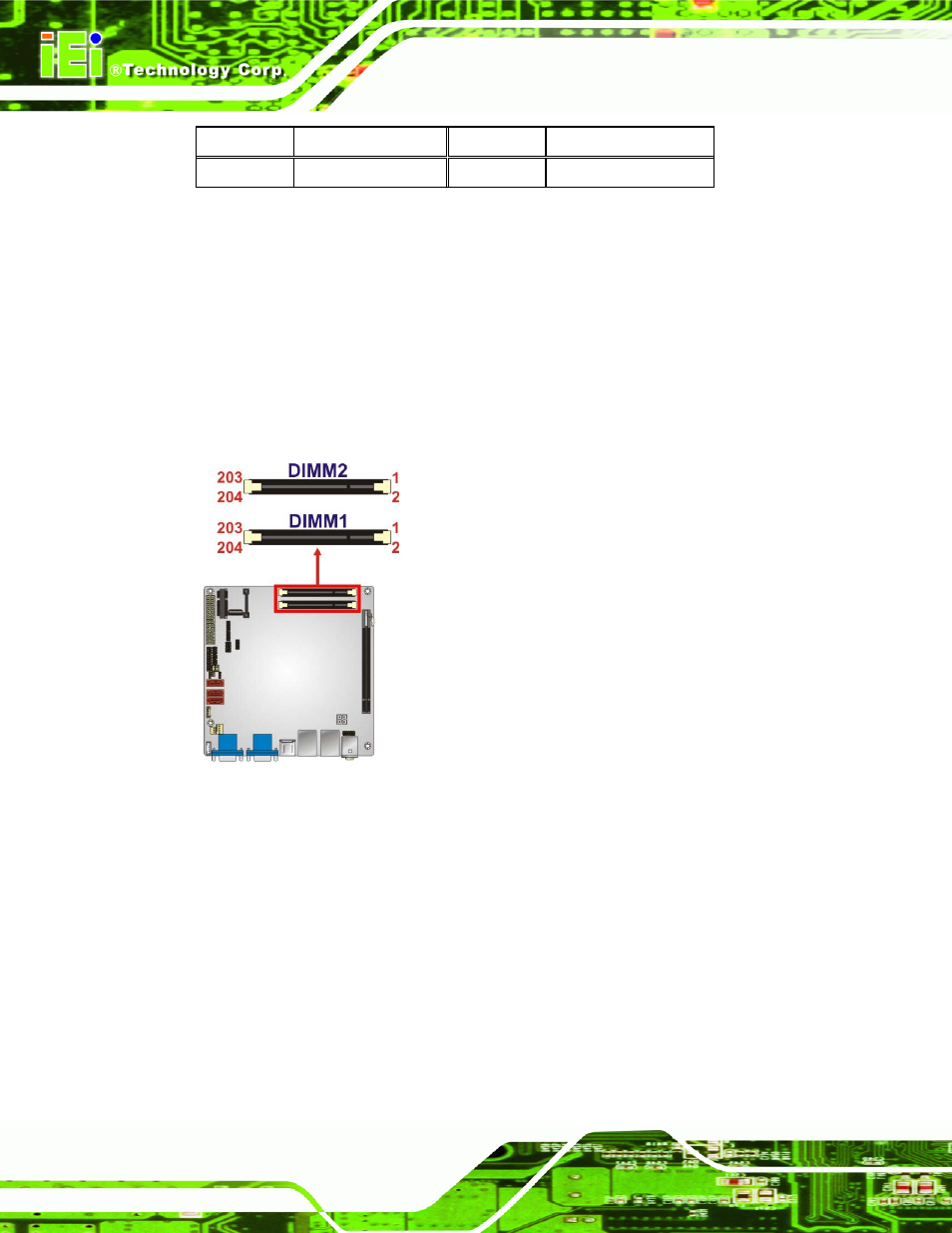 5 ddr3 so-dimm slots, 6 debug port connector, Figure 3-7: ddr3 so-dimm slot locations | Table 3-6: bios update connector pinouts | IEI Integration KINO-AH611 User Manual | Page 34 / 165