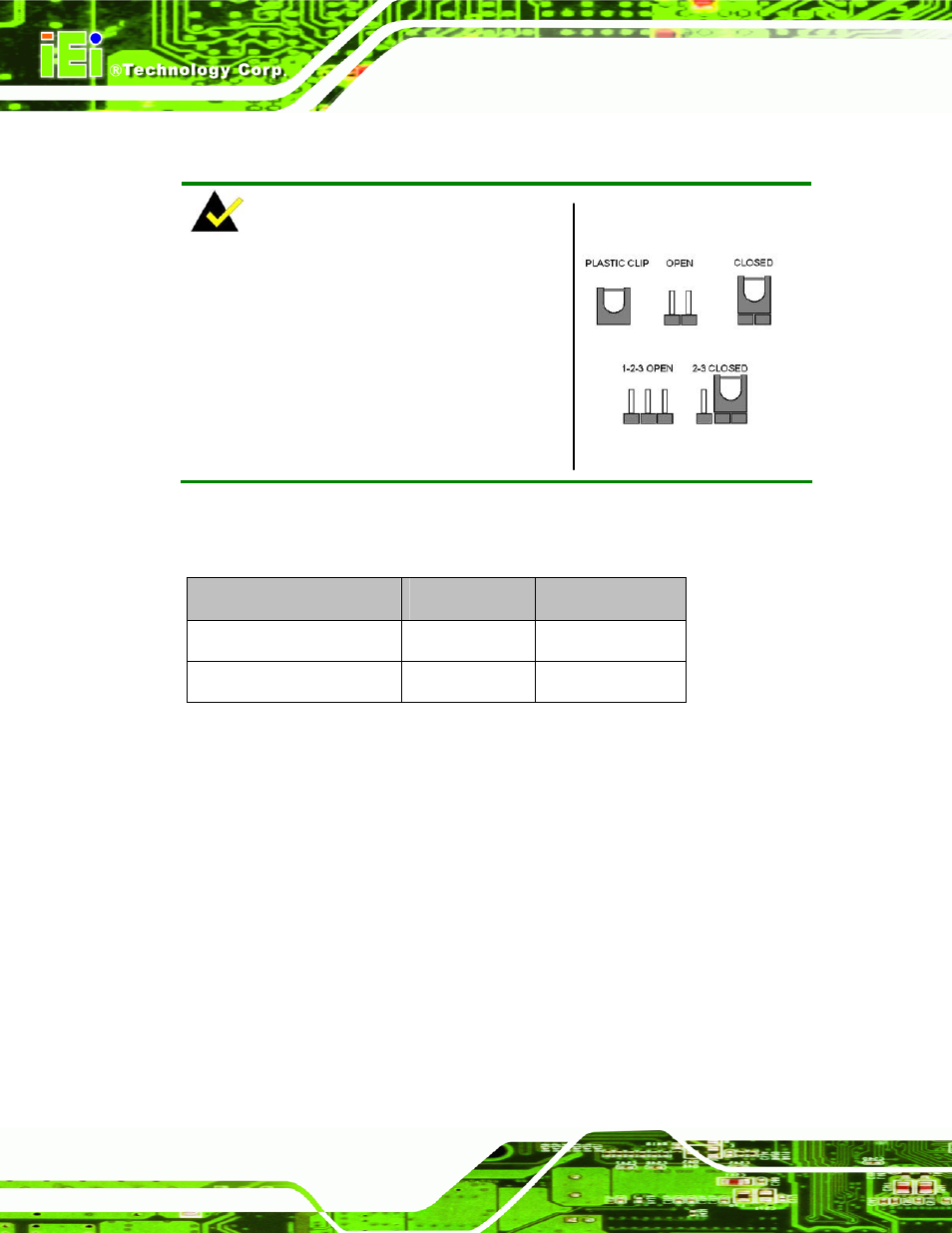 4 jumper settings, 1 at/atx mode select jumper, Umper | Ettings, Figure 4-8: jumper locations, Table 4-1: jumpers | IEI Integration KINO-AH611 User Manual | Page 62 / 165