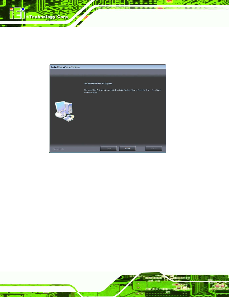 6 audio driver installation, Udio, River | Nstallation, Figure 6-16: lan driver installation complete, 6 au d io drive r in s ta lla tio n | IEI Integration KINO-CVR-D25502_N26002 User Manual | Page 108 / 167