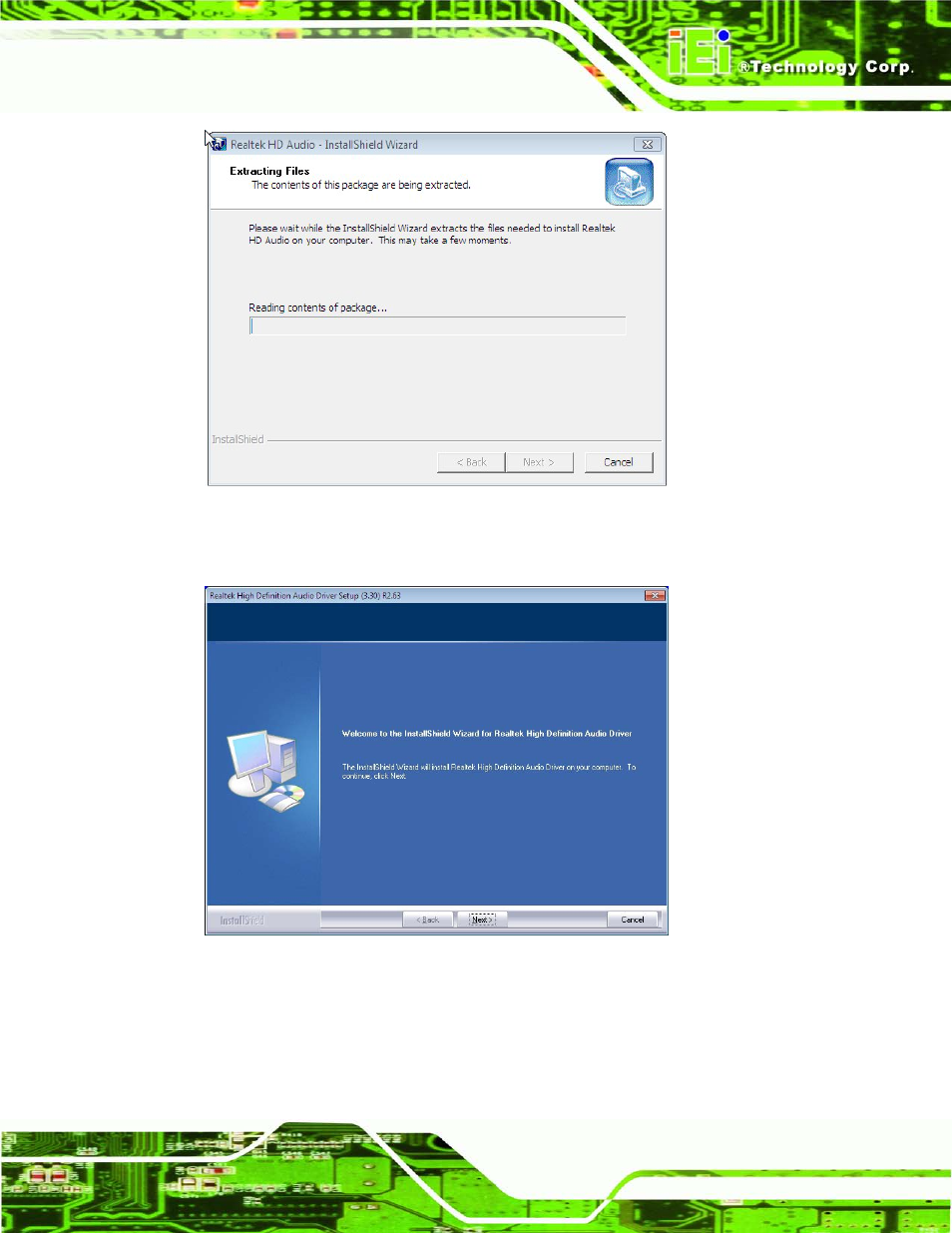 Figure 6-18: audio driver welcome screen | IEI Integration KINO-CVR-D25502_N26002 User Manual | Page 109 / 167