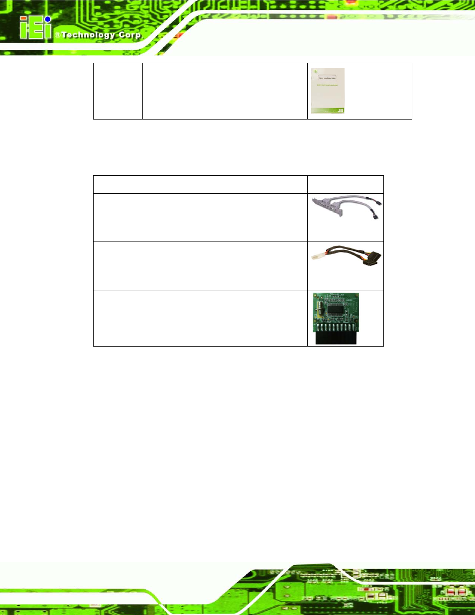 4 optional items, Ptional, Tems | IEI Integration KINO-CVR-D25502_N26002 User Manual | Page 24 / 167