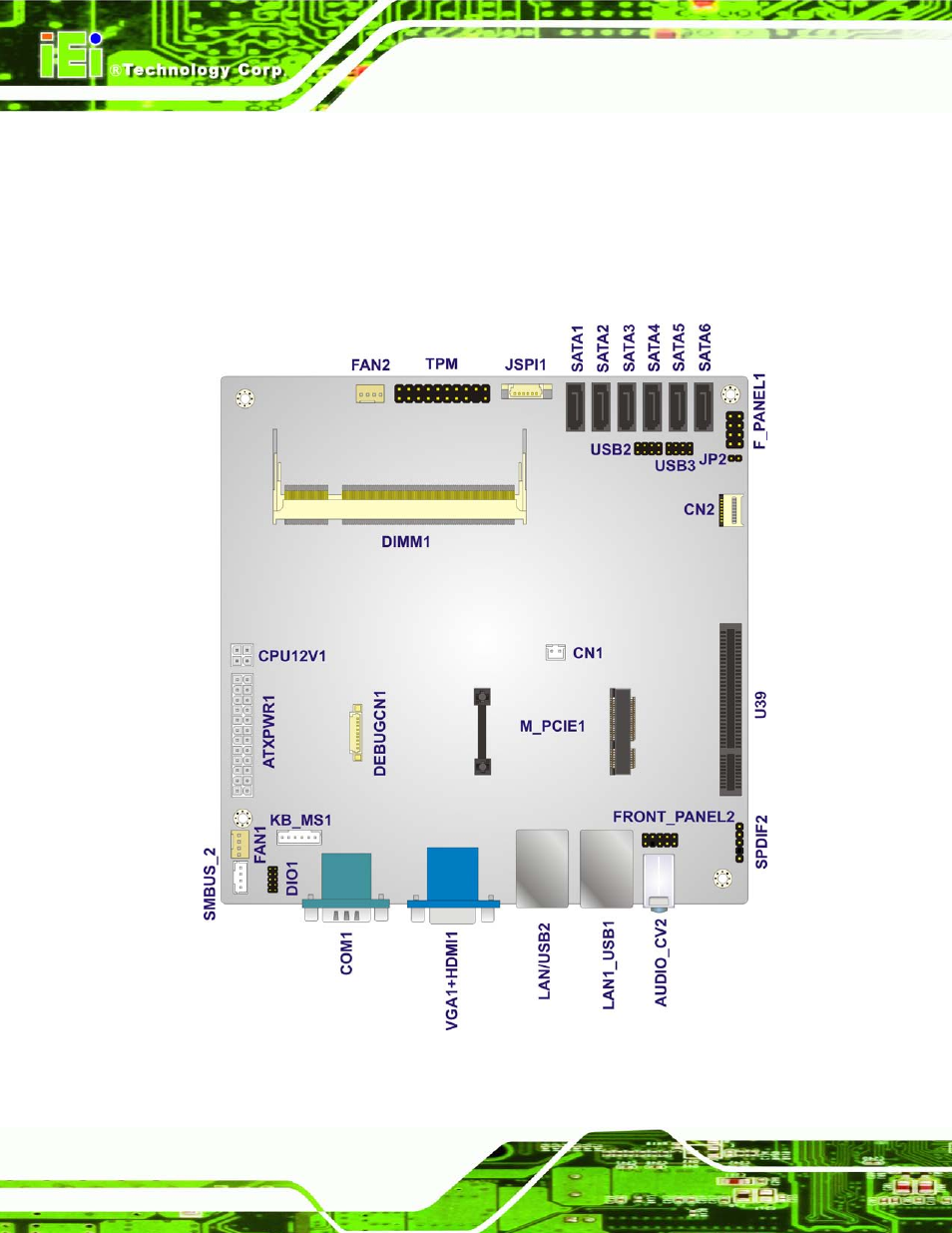 1 peripheral interface connectors, 1 kino-cvr-d25502/n26002 layout, Eripheral | Nterface, Onnectors, Figure 3-1: connector and jumper locations | IEI Integration KINO-CVR-D25502_N26002 User Manual | Page 26 / 167