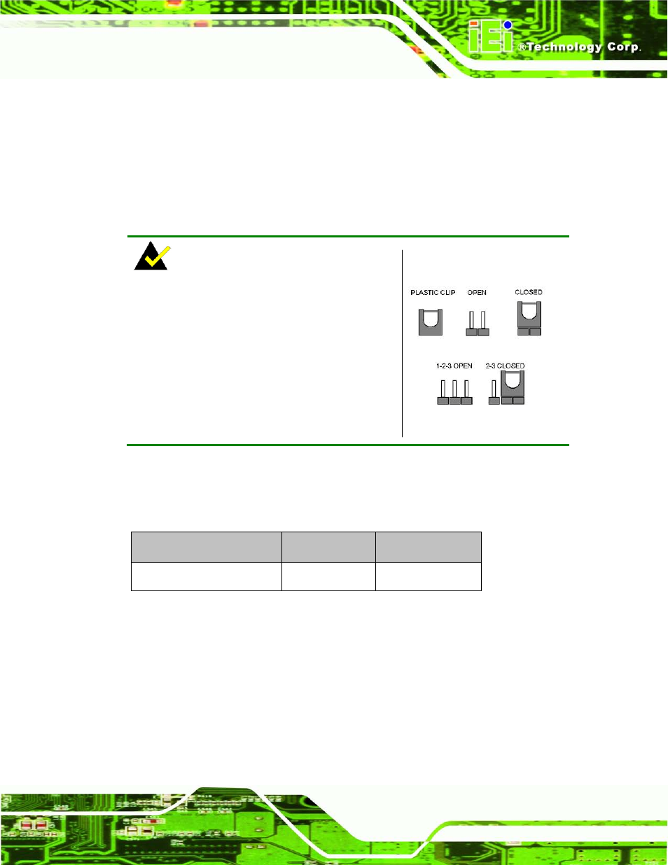 4 jumper settings, 1 at/atx mode select jumper, Umper | Ettings, Figure 4-2: jumper locations, Table 4-1: jumpers | IEI Integration KINO-CVR-D25502_N26002 User Manual | Page 57 / 167