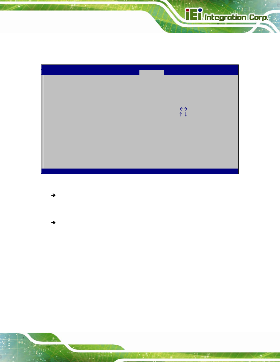 6 security, 7 exit, Ecurity | Bios menu 19: security | IEI Integration KINO-CV-D25501_N26001 User Manual | Page 113 / 167